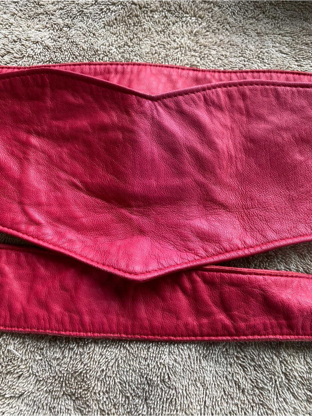 Paul Laurent Luxury Genuine Leather Obi Wrap Belt – Premium Red Waist Cinch Sash